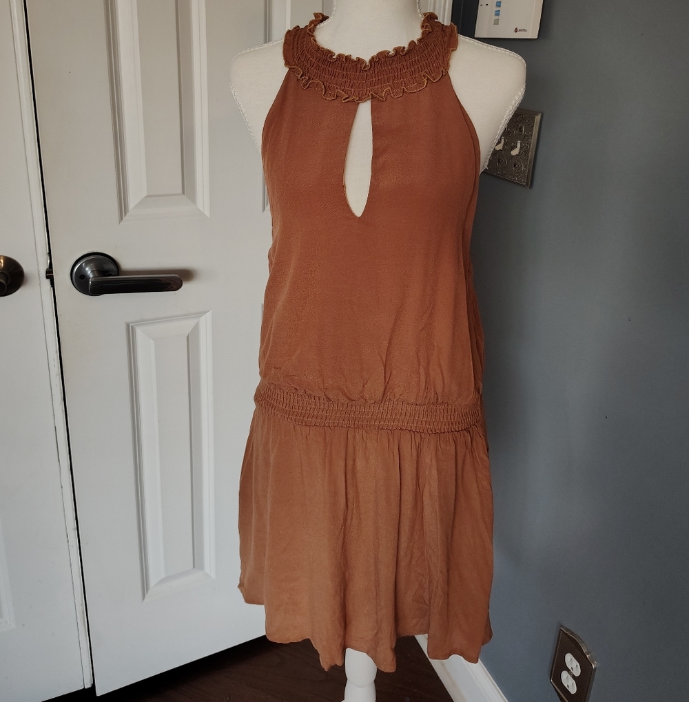Rust Halter‎ Neck Dress Fancon S Net